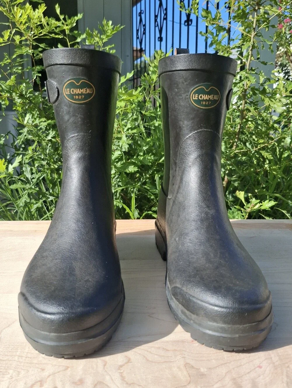 Le Chameau Women's Black Giverny Jersey Lined Battillon Mid Calf Boots Size 9
